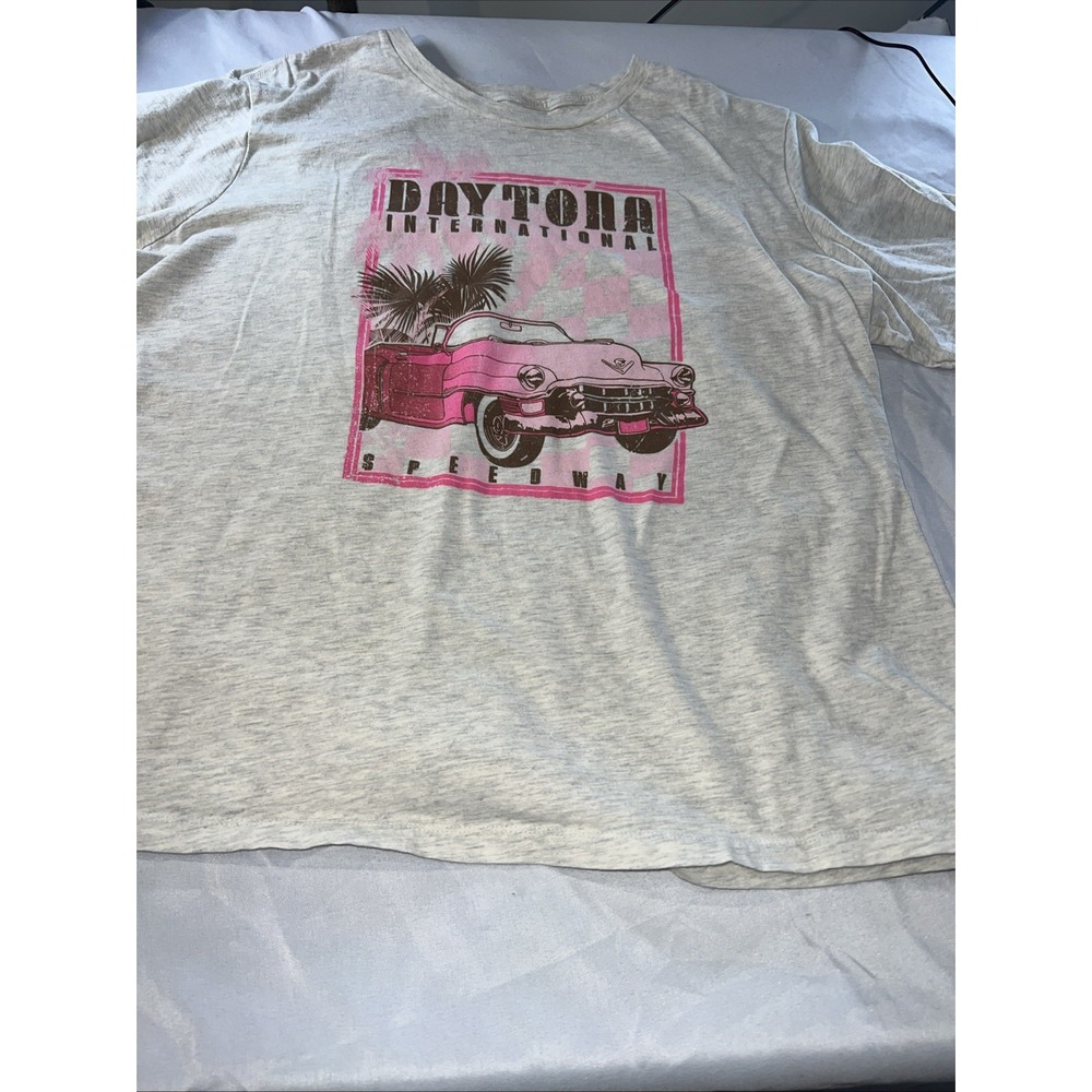 Women's 2xl Daytona International Speedway Shirt‎ Oatmeal And Blush 396